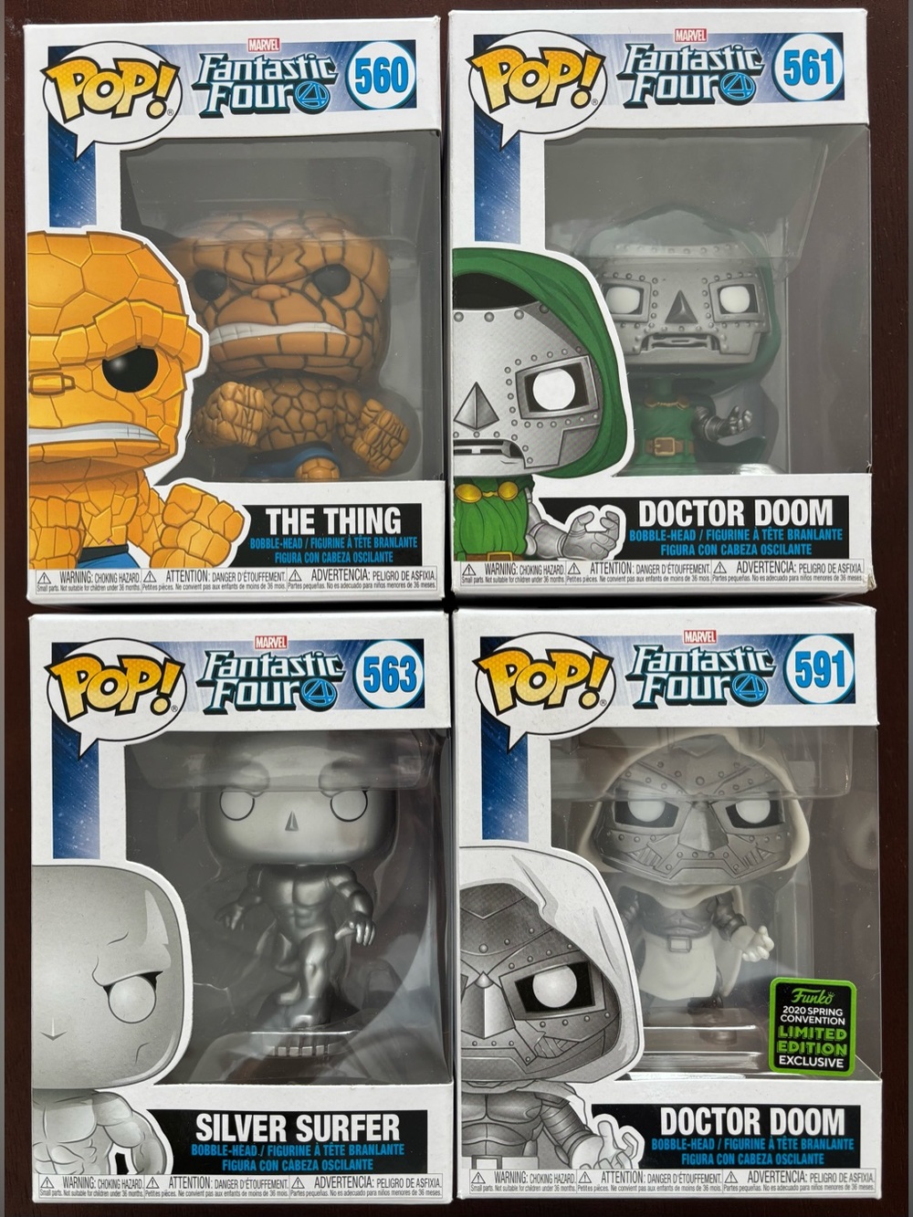 FUNKO POP! MARVEL FANTASTIC FOUR LOT OF 4 FUNKO POPS